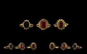 Ladies Collection of Attractive 9ct Gold Stone Set Dress Rings 3 in total. All with well-made