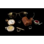 Mixed Lot Of Collectables. Good mixed lot, to include carved pipe, Oakley sun glasses, pin cushion
