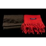 Jasper Conran Unisex Scarf brown with fringing; together with Lochmere 100% cashmere red long scarf,