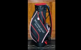 Golf Bag William Hunt Trilby Tour. Golf Bag 35'' tall, in black with red and white relief, zip