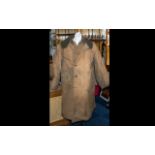 WW2 Interest A Large Khaki Aviator's Overcoat, sheepskin lined. Label to interior reads 'Coat,