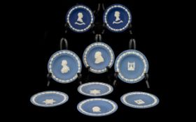 Wedgwood Pale Blue Assorted Round Trays. Includes: 2 x Menorah, 2 x Star of David, one City of