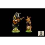 Two Pieces from The Beswick Pig Band - PP9 Christopher and PP7 James - The triangle Player.
