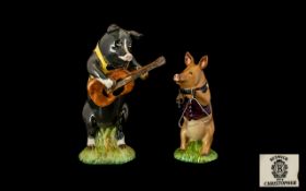 Two Pieces from The Beswick Pig Band - PP9 Christopher and PP7 James - The triangle Player.