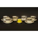 Collection of Vintage Porcelain to include six cups and saucers marked to base No. 14006 in white