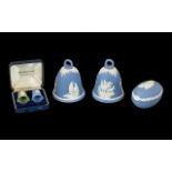 Wedgwood Blue Jasper Commemorative New Year's Bells. 1979-1981. Also include Wedgwood Blue Jasper