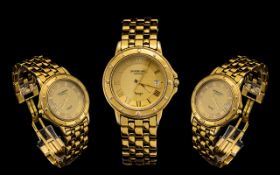 Raymond Weil Tango Gold Plated Quartz Wrist Watch model no 5560. Features date aperture, champagne