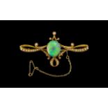 Victorian Period 18ct Gold Superb Quality and Exquisite Opal and Fine pearl Set Brooch of