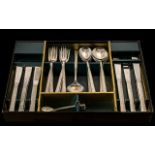 Collection of Viners Studio Cutlery comprising two large serving spoons; 5 large knives and six