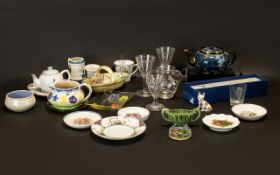 Collection of Assorted Vintage Porcelain & Glass to include decorative blue and gilt patterned Tea