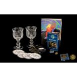 Venice Simplon Orient Express Memorabilia Including Two Wine Goblets.