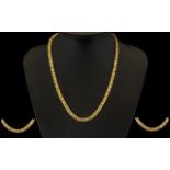 Top Quality 9ct Gold Byzantine Designer Necklace Chain marked 9.375 from the 1980's. Excellent in