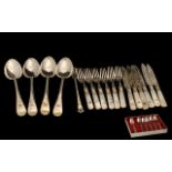 Collection of Silver Plated Ware to include a boxed set of six Pastry Forks; four large serving