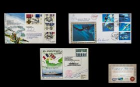 A Trio of First Day Covers hand signed by Victoria Cross Medal Recipients with certificates of