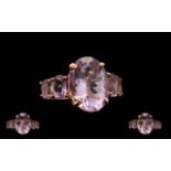 Rose de France Amethyst Statement Ring, an 8.5ct oval cut Rose de France amethyst with further