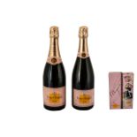 Veuve Clicquot Ponsardin Rose Bottles of Champagne (Brut) - 2 bottles. Complete in presentation box.