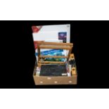 Artists Collection of Canvas & Brushes to include three large canvases, an easel, a collection of