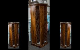 Wood CD Spinner Rack to contain CD collection, measures 43'' x 13.5'' x 13.5''. Please see