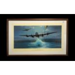 Signed Dambusters Print - The Impossible Mission by Robert Taylor. Mounted and framed behind