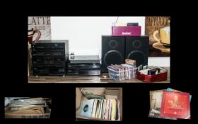 Pioneer Stacking Deck, Stereo Twin CD Cassette Deck XD-Z53T, Synthesizer F-Z93L, and Turntable PL-