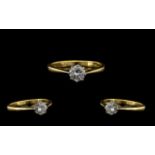 18ct Gold Attractive Single Stone Diamond Ring the round brilliant cut diamond of top quality and