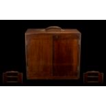 Antique Mahogany Field Campaign Medical Box the front with hinged doors and the back with a fall