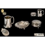 Antique Period Collection of Small Silver Items ( 3 ) In Total. Comprises 1/ A Small Silver Cup.