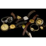 A Collection of Wrist Watches, to include Timex quartz watch, Ingersol quartz, manual wind,