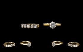 14 Carat Gold Attractive Single Stone (CZ) Set Dress Ring est weight 1.0 carats. Marked 585 - 14