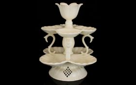 Royal Creamware Bone China Plat de Menage. Attractive cream table centrepiece, height 11'' approx.