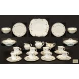 Shelley Limoges Part Set marked Shelley A M M to base, comprising two lidded Tureens, ten cups,
