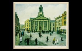 Tom Dodson Signed Limited Edition Coloured Print Issued by Studio Arts 1991. Titled ''The Old Town