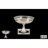 1920's Nice Quality Sterling Silver Gallery Set Sweetmeat Pedestal Bowl of small proportions on