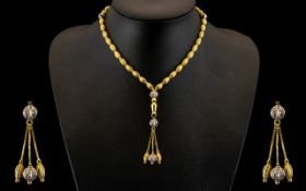 18ct Gold - Diamond Set Prayer Beads wit