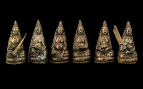 A Rare Set of Antique Tibetan Bronze Fig