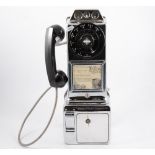 American nickel plated 3-slot wall telephone, by Western Electric Company Inc