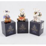 A collection of boxed Royal Crown Derby bear paperweights and figurines (12)