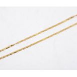 A 9 carat yellow gold necklace, 2.7mm wide alternating groups of flat S links and bar links,