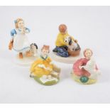 A collection of Royal Doulton figurines depicting children (9)