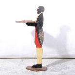 Oak and painted figural card stand