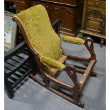 Victorian mahogany rocking chair frame,...