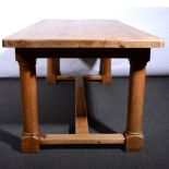 Large pine kitchen table, refectory style