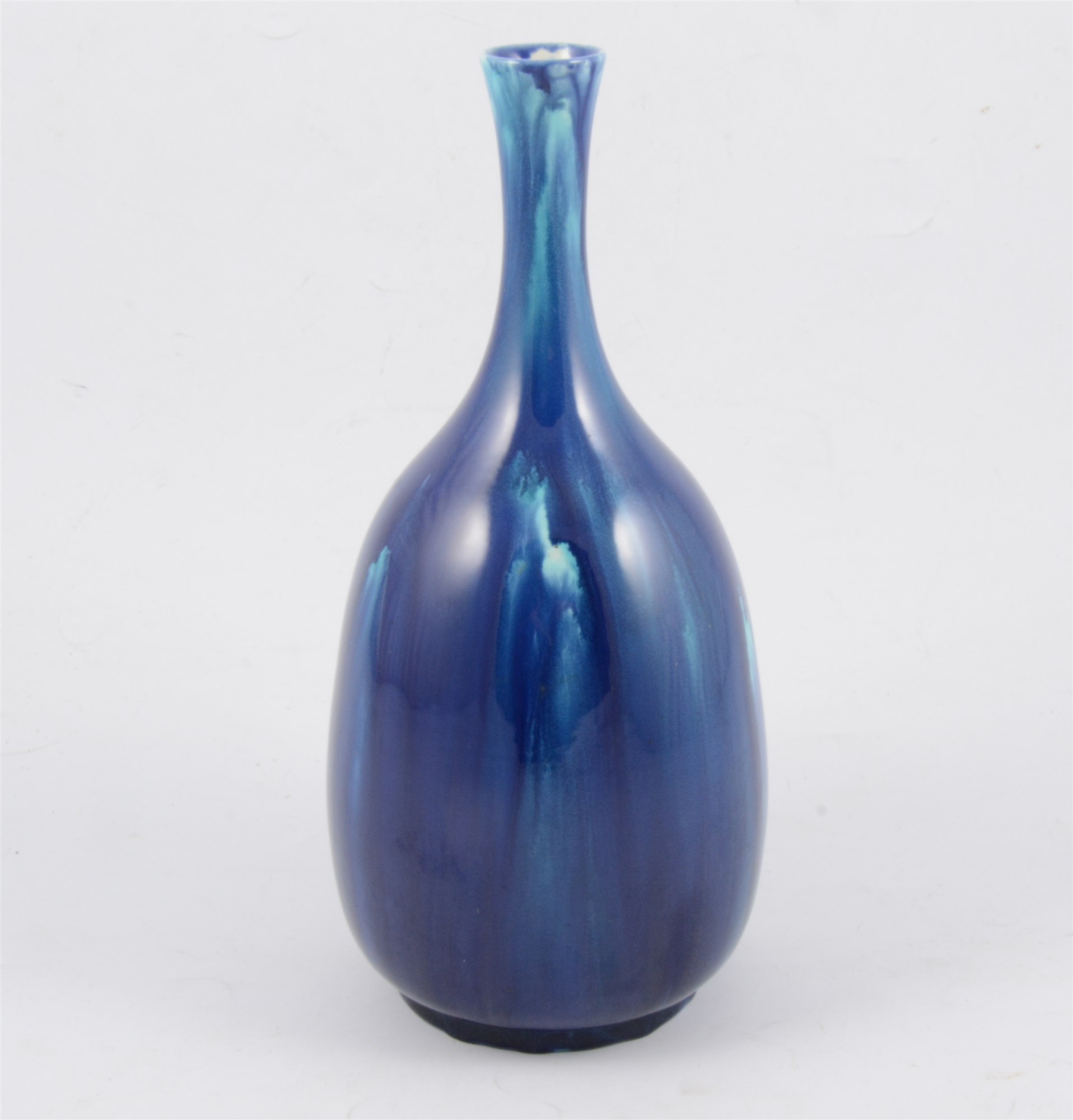 Pilkingtons Royal Lancastrian blue glaze bottle vase, number 2940, 26cm.