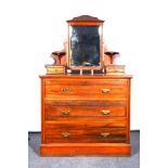 Edwardian mahogany mirror-backed dressing chest.