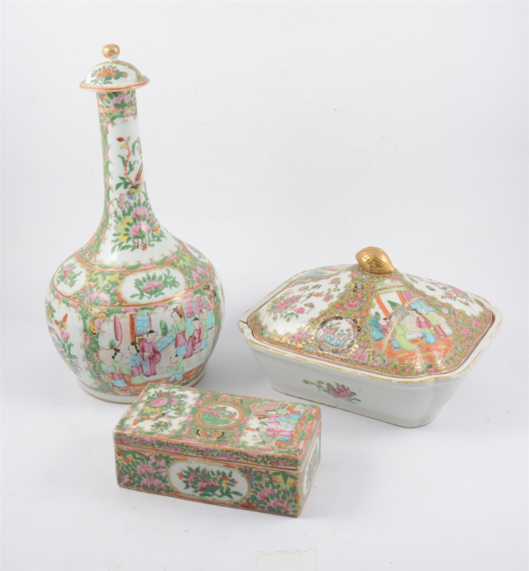 Three Chinese famille rose items