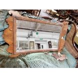 Chippendale style walnut wall mirror.