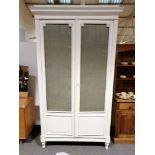 Large French white painted armoire