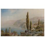 Andrea Vasari, Lake Garda, signed, watercolour, 26cm x 37cm.