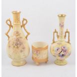 A collection of Crown Devon blush ivory decorative ceramics, dressing table set in the "Wye"