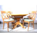 Modern extending dining table and four chairs